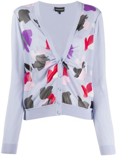 Cardigan Armani Emporio Abstract Print γυναικεια μωβ | GR81504