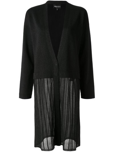 Cardigan Armani Emporio Glitter Detail Contrast Panel γυναικεια μαυρα | GR02730