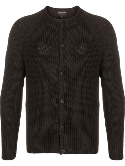 Cardigan Giorgio Armani Round Neck ανδρικα καφε | GR90466