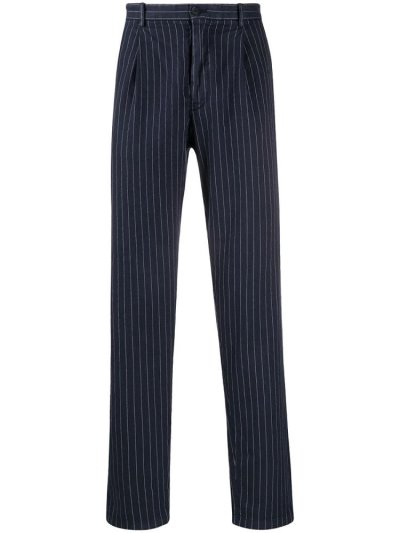 Chinos Armani Emporio Pinstripe Slim Fit ανδρικα μπλε | GR90461