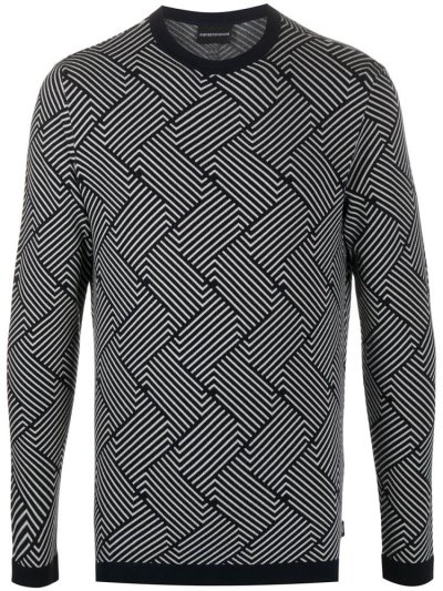 Jumpers Armani Emporio Contrast Striped ανδρικα μπλε | GR42609
