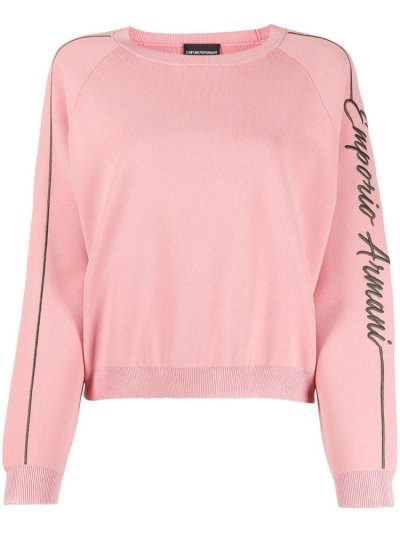 Jumpers Armani Emporio Embroidered Logo γυναικεια ροζ | GR23803