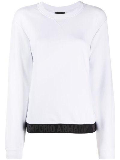 Jumpers Armani Emporio Hem Logo Knit γυναικεια ασπρα | GR54314