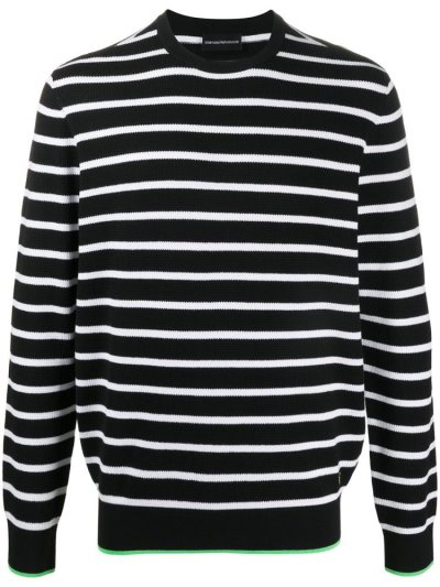Jumpers Armani Emporio Knitted Stripe ανδρικα μαυρα | GR45158