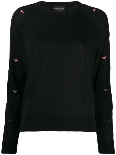 Jumpers Armani Emporio Logo Patterned γυναικεια μαυρα | GR46602