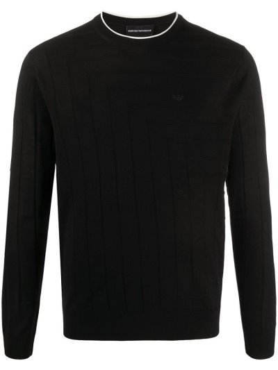 Jumpers Armani Emporio Long Sleeve Fitted ανδρικα μαυρα | GR56758