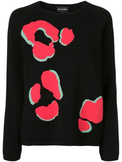 Jumpers Armani Emporio Paw Print γυναικεια μαυρα κοκκινα | GR44063