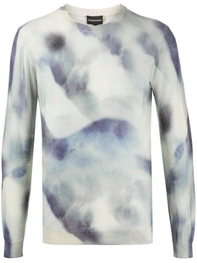 Jumpers Armani Emporio Printed Crew Neck ανδρικα μπλε | GR28969