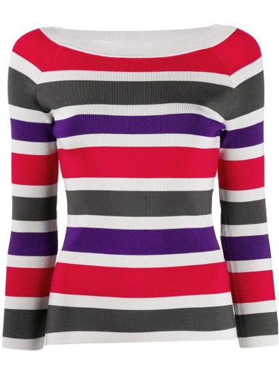 Jumpers Armani Emporio Ribbed Knit Striped γυναικεια κοκκινα | GR53024