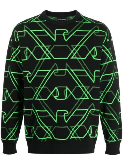 Jumpers Armani Emporio Stitched Logo ανδρικα μαυρα | GR12119