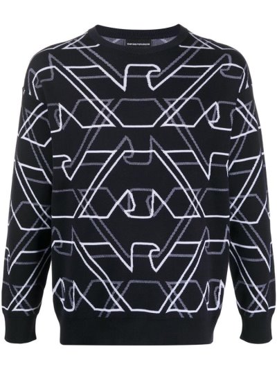 Jumpers Armani Emporio Stitched Logo ανδρικα μπλε | GR34475