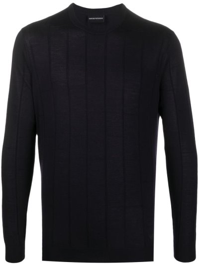 Jumpers Armani Emporio Striped Crew Neck ανδρικα μπλε | GR57079