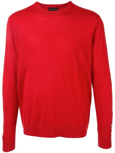 Jumpers Armani Emporio Textured Logo ανδρικα κοκκινα | GR33272
