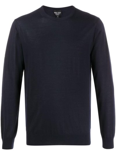 Jumpers Giorgio Armani Cashmere Crew Neck ανδρικα μπλε | GR93822