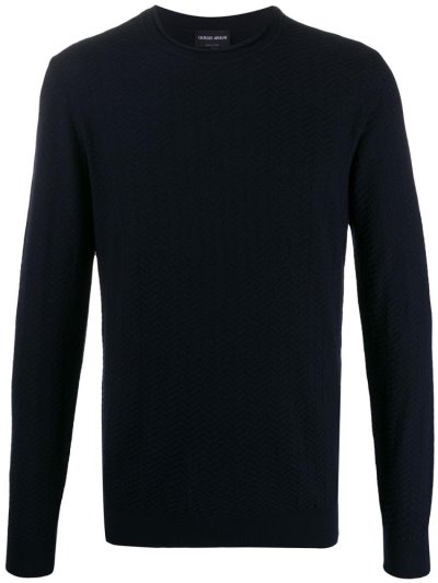 Jumpers Giorgio Armani Chevron Textured ανδρικα μπλε | GR98551