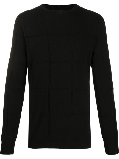 Jumpers Giorgio Armani Crew Neck Grid ανδρικα μαυρα | GR75333