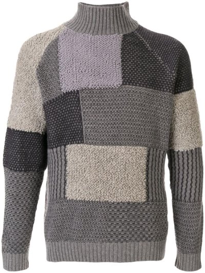 Jumpers Giorgio Armani Patchwork Knit ανδρικα γκρι | GR07639