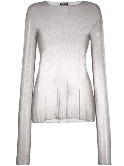 Jumpers Giorgio Armani See Through Knitted γυναικεια γκρι | GR24612