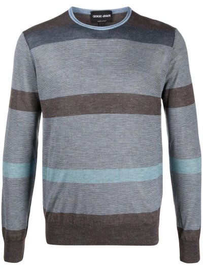 Jumpers Giorgio Armani Striped ανδρικα μπλε | GR08780