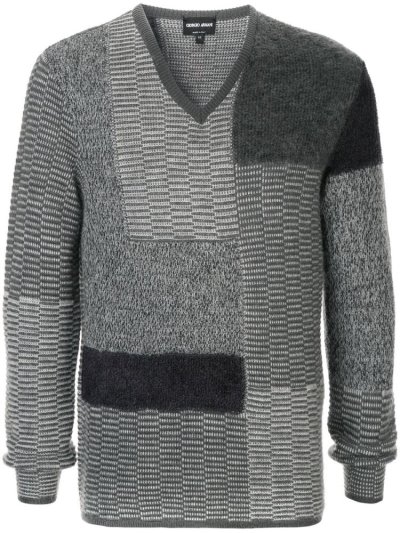Jumpers Giorgio Armani V Neck ανδρικα γκρι | GR11504