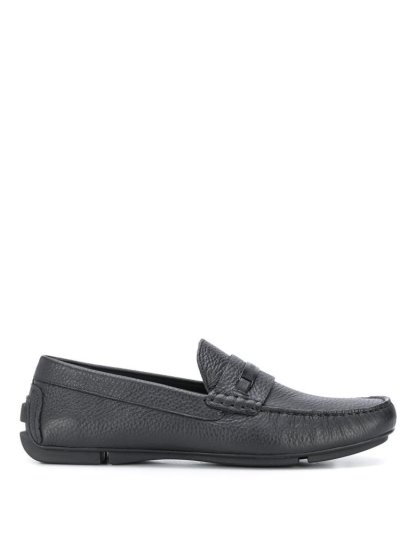 Loafers Armani Emporio Textured Logo Plaque ανδρικα μαυρα | GR65881