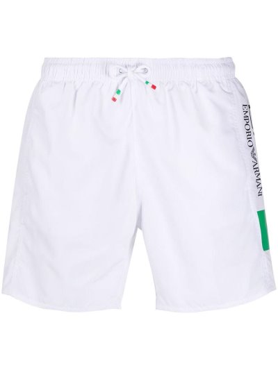 Swim Shorts Ea7 Emporio Armani Italian Flag Print ανδρικα ασπρα | GR10019