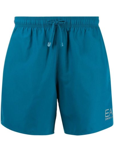 Swim Shorts Ea7 Emporio Armani Metallic Logo Print ανδρικα μπλε | GR67709