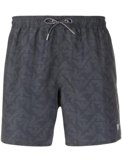 Swim Shorts Armani Emporio Logo Print ανδρικα γκρι | GR38930