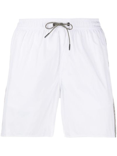 Swim Shorts Armani Emporio Logo Stripe ανδρικα ασπρα | GR32526