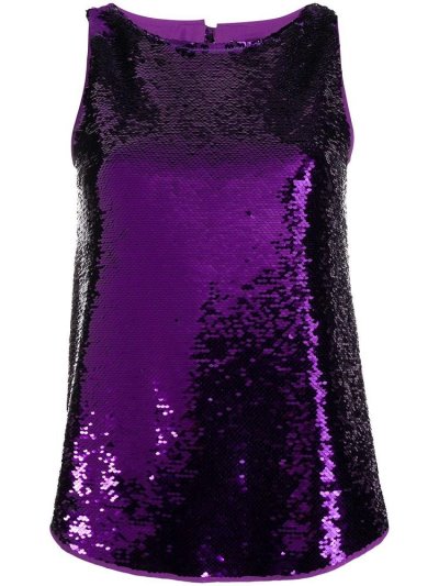 Tank Tops Armani Emporio Sequin γυναικεια μωβ | GR44763