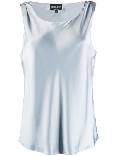 Tank Tops Giorgio Armani Silk γυναικεια μπλε | GR74670