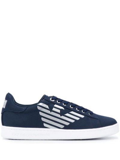 Αθλητικά Παπούτσια Ea7 Emporio Armani Logo Print Low Top καμβα ανδρικα μπλε | GR05697