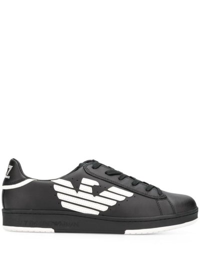 Αθλητικά Παπούτσια Ea7 Emporio Armani Logo Low Top ανδρικα μαυρα ασπρα | GR47504