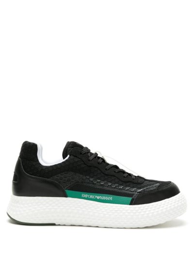 Αθλητικά Παπούτσια Armani Emporio Textured Logo ανδρικα μαυρα ασπρα | GR19215
