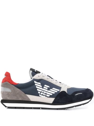 Αθλητικά Παπούτσια Armani Emporio Colour Block Low Top ανδρικα μπλε μαυρα | GR27940