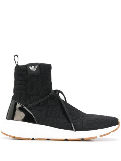Αθλητικά Παπούτσια Armani Emporio Sock Liner γυναικεια μαυρα | GR28649