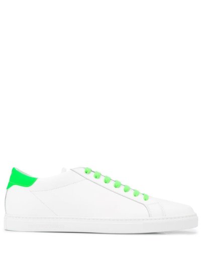 Αθλητικά Παπούτσια Armani Emporio Neon Trimmed Low Top ανδρικα ασπρα | GR44682