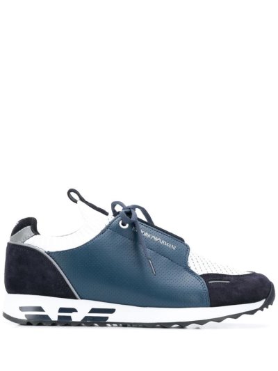 Αθλητικά Παπούτσια Armani Emporio Knit Insert Low Top ανδρικα μπλε | GR51778