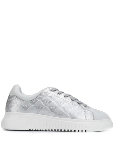 Αθλητικά Παπούτσια Armani Emporio Monogram Χοντρός Sole γυναικεια ασημι | GR57782