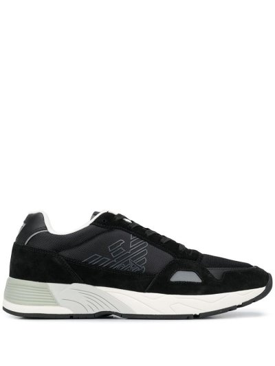 Αθλητικά Παπούτσια Armani Emporio Monogram Low Top ανδρικα μαυρα | GR66954