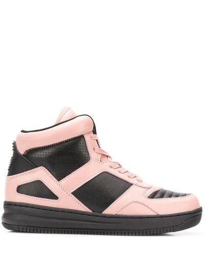 Αθλητικά Παπούτσια Armani Emporio Colour Block Hi Top γυναικεια μαυρα ροζ | GR67983