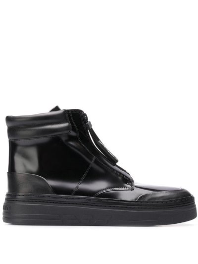 Αθλητικά Παπούτσια Armani Emporio Hi Top Zipped ανδρικα μαυρα | GR71384