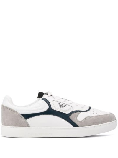 Αθλητικά Παπούτσια Armani Emporio Panelled Low Top ανδρικα ασπρα | GR79888