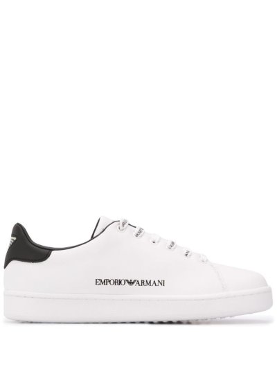 Αθλητικά Παπούτσια Armani Emporio Logo Stamp Low Top γυναικεια ασπρα | GR88604
