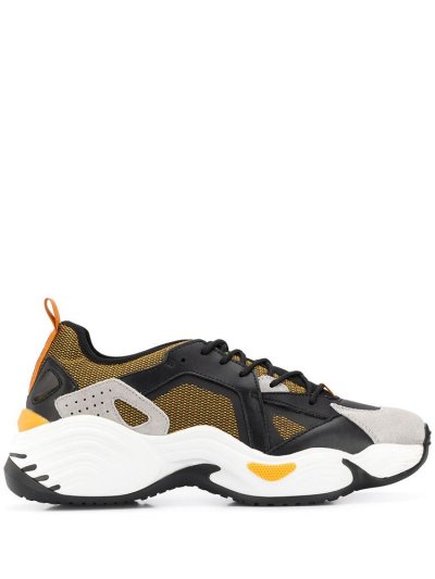 Αθλητικά Παπούτσια Armani Emporio Colour Block ανδρικα μαυρα κίτρινα | GR99360