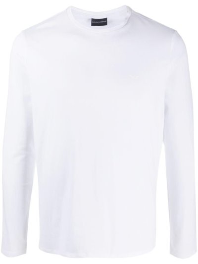 Αριστος Armani Emporio Crew Neck Long Sleeve ανδρικα ασπρα | GR06990