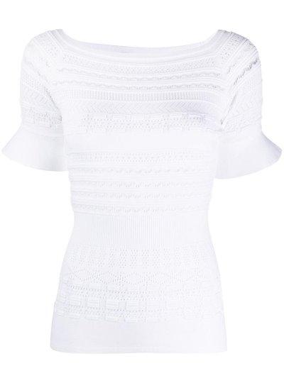 Αριστος Armani Emporio Pointelle Knit Ruffle Cuff R γυναικεια ασπρα | GR91119