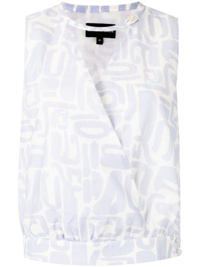 Αριστος Armani Emporio Printed Wrap γυναικεια μπλε ασπρα | GR98701