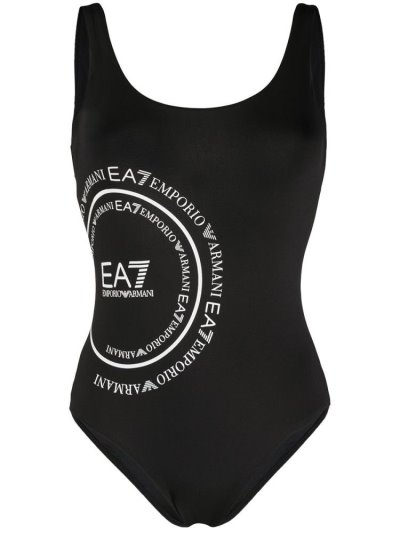 Μαγιό Ea7 Emporio Armani Logo Print One Piece γυναικεια μαυρα | GR23449