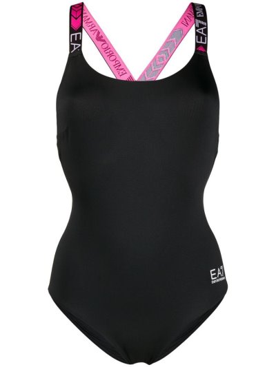 Μαγιό Ea7 Emporio Armani Logo λουρακια One Piece γυναικεια μαυρα | GR48698